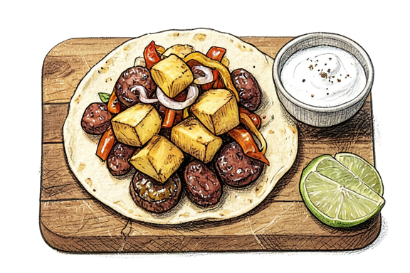 Tacos au chorizo et pommes de terre à l'air fryer