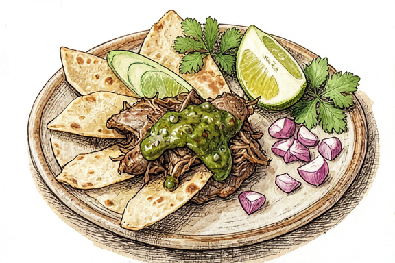 Carnitas de porc à la friteuse à air avec salsa verde