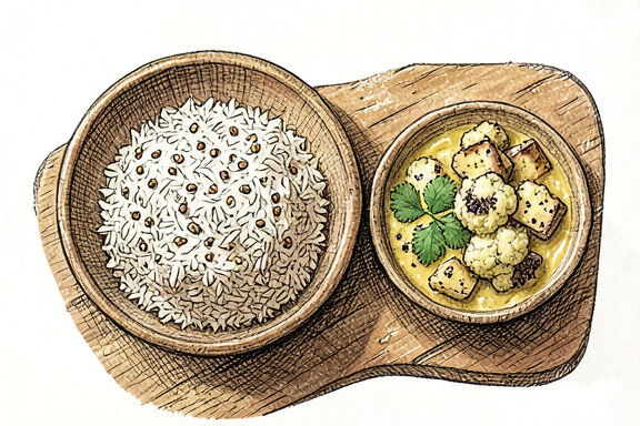 Aloo Gobi au dal et riz
