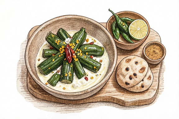 Bhindi Masala avec Roti