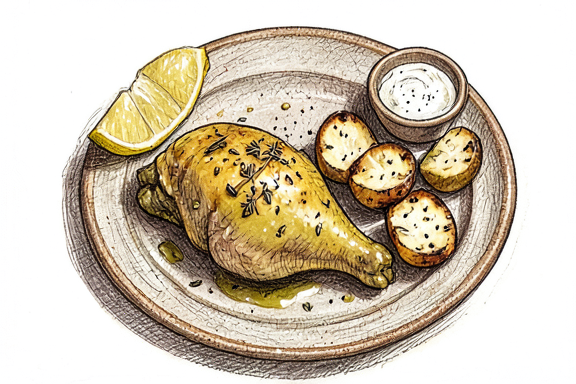 Poulet au citron grec avec pommes de terre à l'air fryer