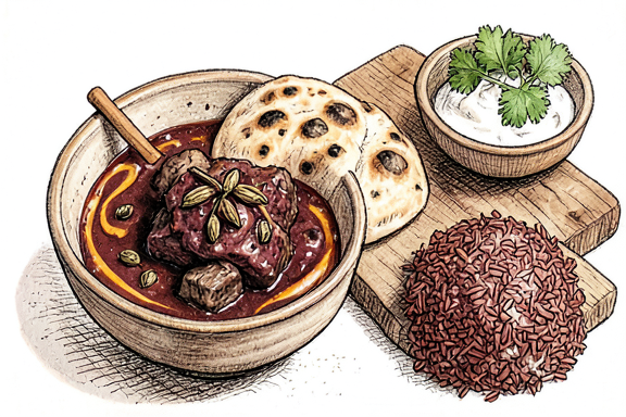 Rogan Josh d'agneau avec naan