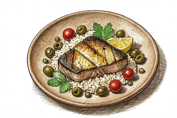 Pesce Spada alla Siciliana avec Couscous