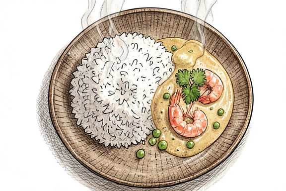 Prawn Malai Curry avec Riz