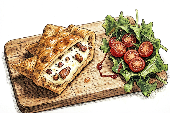 Quiche Lorraine avec salade verte