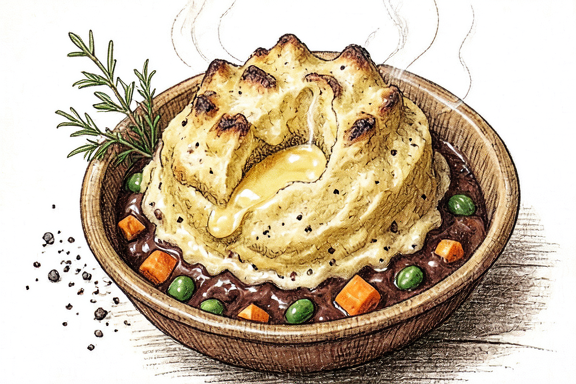 Shepherd's Pie à l'agneau haché et purée de pommes de terre