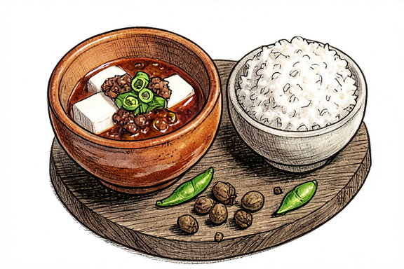 Mapo Tofu Sichuanois au Porc Haché et Riz Vapeur