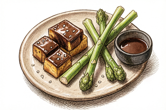 Tofu Teriyaki avec broccolini à l'air fryer