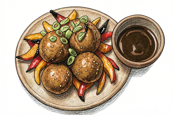 Tori Tsukune aux poivrons à l'air fryer