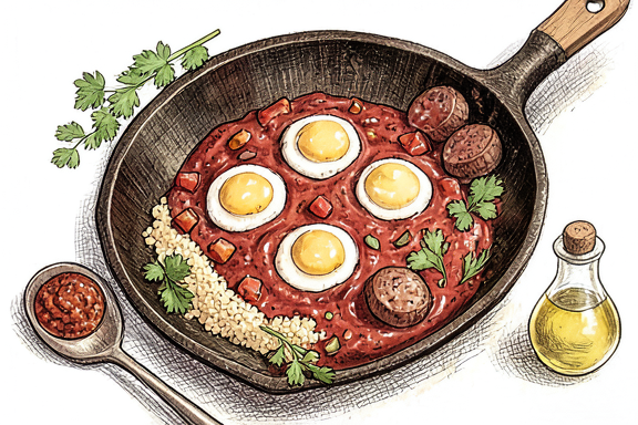 Chakchouka tunisienne aux merguez